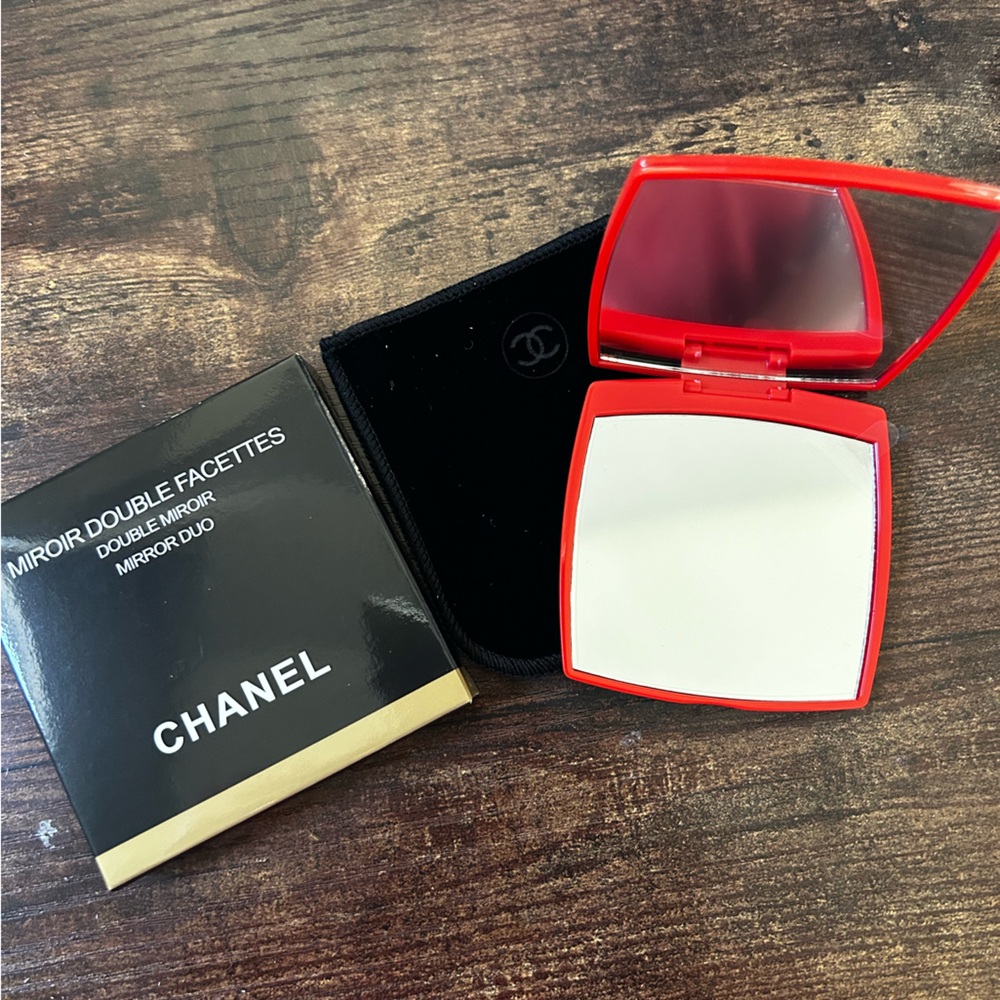 Chanel Red Double Compact mirror